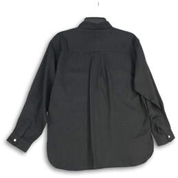 NWT Mens Black Pleated Long Sleeve Collared Button-Up Shirt Size Medium alternative image