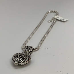 Designer Brighton Silver-Tone Puffy Heart Snake Chain Pendant Necklace alternative image