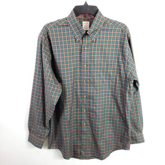 Brooks Brothers Men Green Plaid Button Up Shirt M image number 1