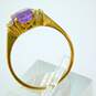 14K Yellow Gold Amethyst & Diamond Accent Ring 2.4g image number 6