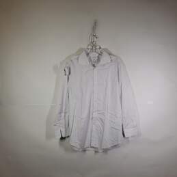 Mens Steel Regular Fit Herringbone Long Sleeve Dress Shirt Size L 16.5 32/33