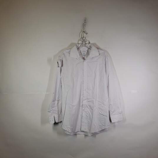 Mens Steel Regular Fit Herringbone Long Sleeve Dress Shirt Size L 16.5 32/33 image number 1