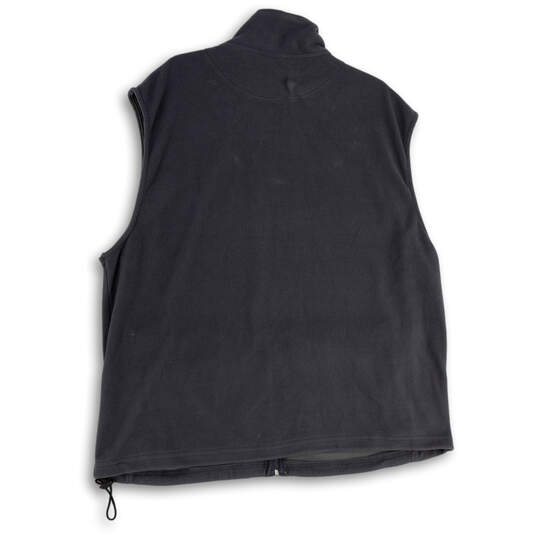 Mens Gray Sleeveless Mock Neck Pockets Full-Zip Fleece Vest Size XL image number 2
