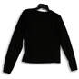 Womens Black Round Neck Long Sleeve Pullover Activewear T-Shirt Size M image number 2
