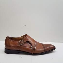 Mercanti Fiorentini Italy Brown Leather Monk Buckle Loafers Shoes Men's Size 10.5 M