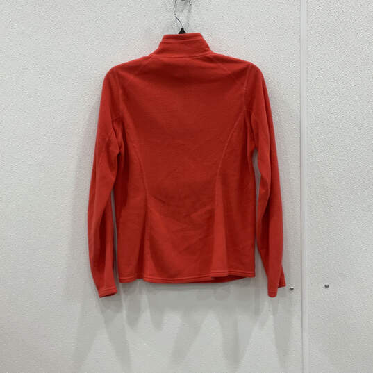 Womens Red Long Sleeve Mock Neck Quarter Zip Pullover T-Shirt Size Medium image number 2