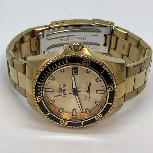 Mens Pro Diver Rose Gold Bracelet Strap Stainless Steel Analog Wristwatch image number 3