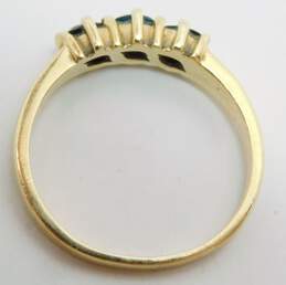14K Yellow Gold Garnet & Aquamarine Trinity Ring 3.1g alternative image