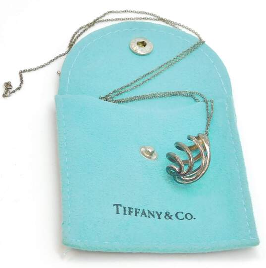 Tiffany & Co Paloma Picasso 925 Venezia Luce Open Spiral Teardrop Pendant necklace 4.3g image number 1