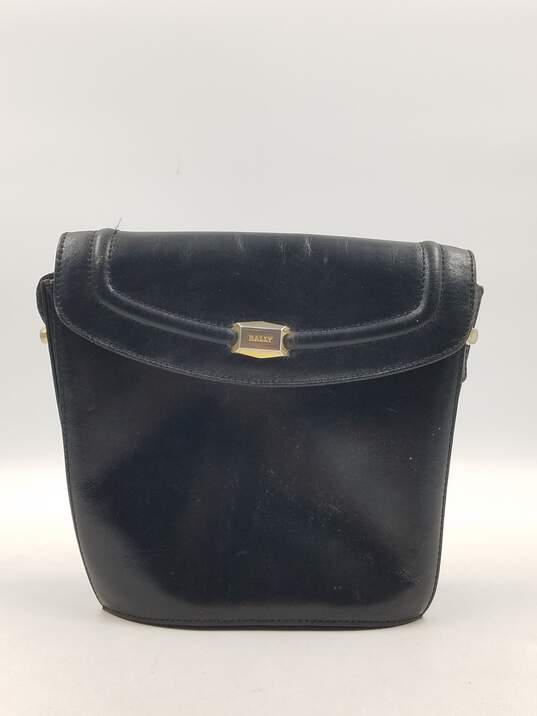 Authentic BALLY Black Flap Shoulder Bag image number 1