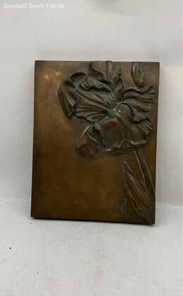 Hen Feathers Bronze Toned Floral Wall Art
