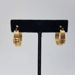 14k Gold Tubular Hoop Earrings 3.6g