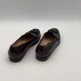 Mens Brown Leather Pitch Tasseled Slip On Penny Loafers Shoes Size 9.5 alternative image