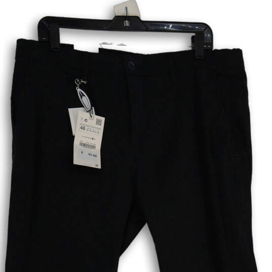 NWT Mens Black Flat Front Pockets Skinny Leg Chino Pants Size 36 image number 3
