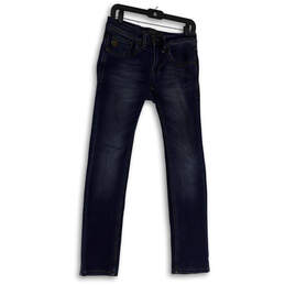 Womens Blue Medium Wash Stretch Pockets Denim Skinny Leg Jeans Size 30