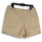 NWT Mens Beige Flat Front Slash Pocket Stretch Classic Chino Shorts Size 16 image number 1