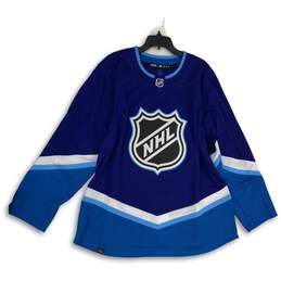 Adidas Mens Blue NHL All Star Game Long Sleeve Pullover Hockey Jersey Size 56