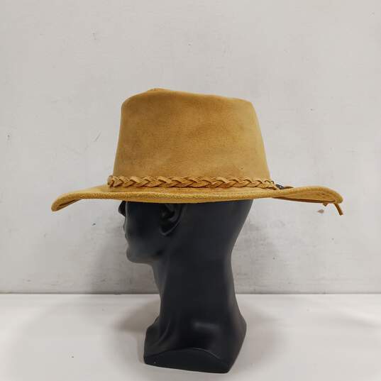 Men's Genuine Leather Tan Hat Size M image number 3