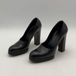 Gucci Womens Dark Gray Brown Leather Slip On Block Pump Heels Size 7.5 w/ COA alternative image