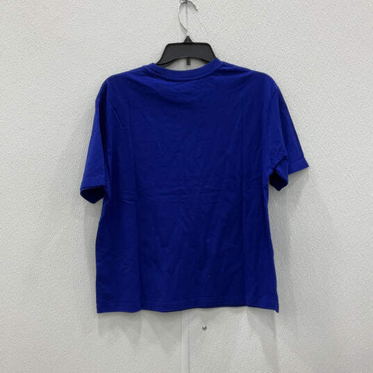 NWT Womens Blue Short Sleeve Crew Neck Pullover T-Shirt Size Large image number 2