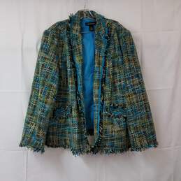 Lane Bryant Women's Fringe Trim Tweed Jacket Size 22