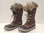 SOREL Joan Of Arctic Brown Rubber Suede Rain Snow Boots Women's Size 7 M image number 1