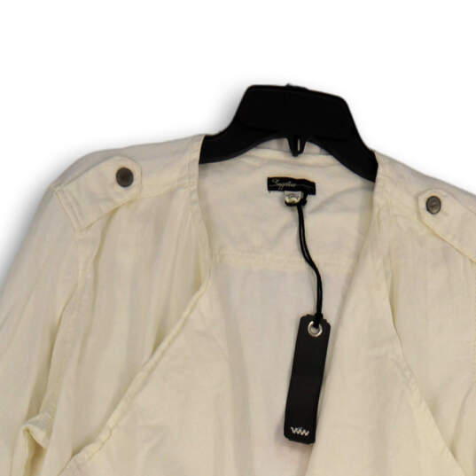 NWT Womens White Long Sleeve Open Front Blazer Jacket Size Large image number 3