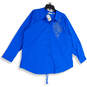 NWT Womens Blue Studded Long Sleeve Point Collar Button-Up Shirt Size 1X image number 1