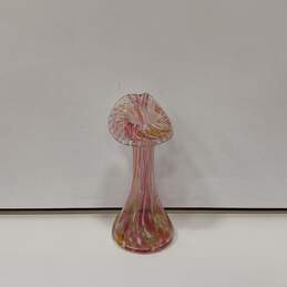 Tulip Bud Vase Handmade Blown Pink/Yellow Glass
