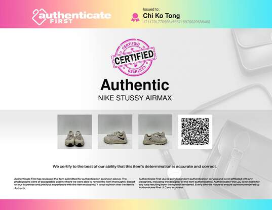 Authentic Nike X Stussy Air Max 2013 Fossil M 9 image number 4