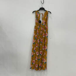 NWT Womens Orange Floral Print Back Tie Fashionable Maxi Dress Size Medium alternative image