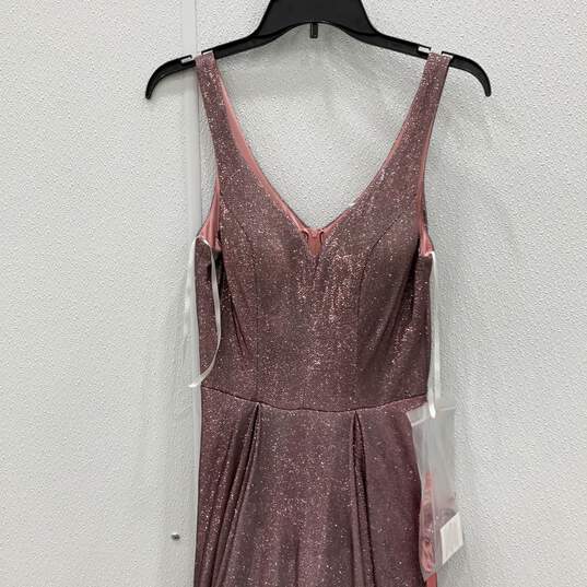 NWT B. Smart Womens Sleeveless Pink V-Neck Back Zip Fit And Flare Dress Size 7/8 image number 5