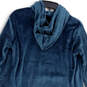 Womens Blue Kangaroo Pockets Hooded One-Piece Sleepwear Lounger Sz S/M image number 4