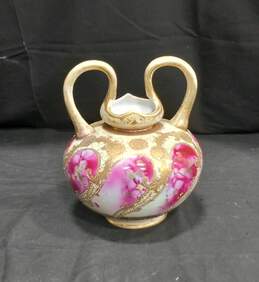 Vintage Nippon Hand Painted Gold Moriage Double Handle Vase