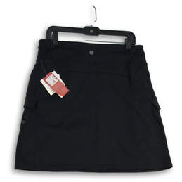 NWT Womens Black Elastic Waist Flat Front Pull-On Cargo Skirt Size LT alternative image