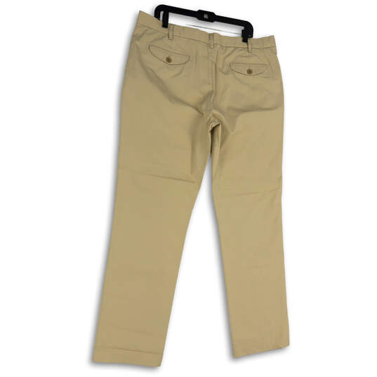 NWT Mens Tan Flat Front Pockets Regular Fit Straight  Leg Chino Pants Size 40 image number 2