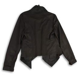 NWT Womens Gray Long Sleeve Draped Welt Pocket Open Front Jacket Size Large alternative image