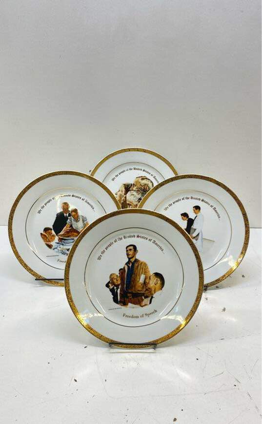 Norman Rockwell Gallery Collection Set of 4 Wall Art Decorative Plates image number 1