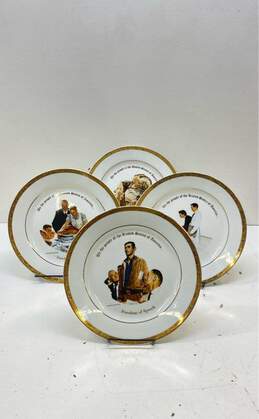 Norman Rockwell Gallery Collection Set of 4 Wall Art Decorative Plates