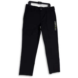 NWT Mens Black Flat Front Slim Fit Slash Pocket Chino Pants Size 36X32