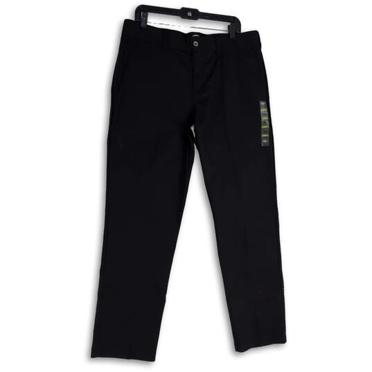 NWT Mens Black Flat Front Slim Fit Slash Pocket Chino Pants Size 36X32 image number 1