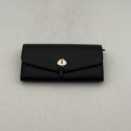 Kate Spade New York Womens Black Leather Magnetic Bifold Clutch Wallet