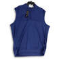 NWT Mens Blue Sleeveless Mock Neck Stretch 1/4 Zip Golf Vest Size XL image number 1