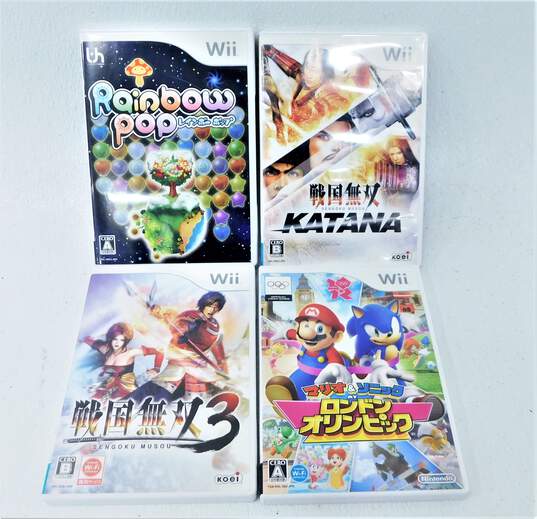 4 Japanese Nintendo Wii Games Sengoku Musou Katang, Rainbow Pop image number 1