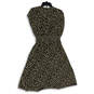 NWT Womens Black Ivory Polka Dot V-Neck Tie Waist Fit & Flare Dress Size M image number 2
