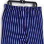 NWT Womens Blue Striped Elastic Waist Wide Leg Cropped Pants Size L Petite image number 4
