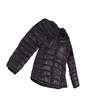 Womens Black Long Sleeve Hooded Full Zip Puffer Jacket Size Medium image number 1