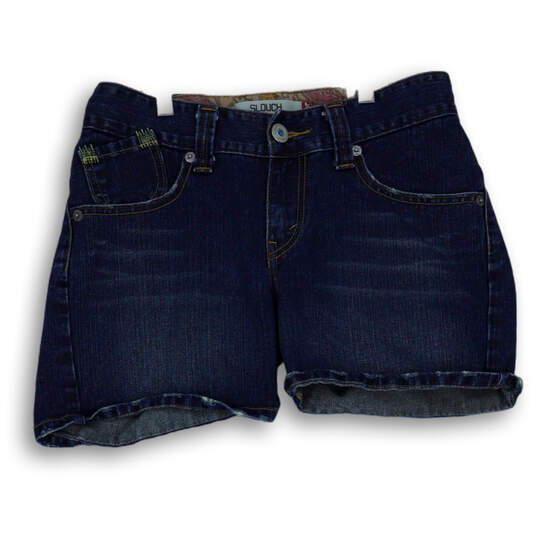 Womens Blue Slouch Medium Wash Denim Stretch Pockets Jeans Shorts Size 7 image number 1
