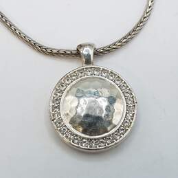 Brighton Silver Tone Crystal Hammered Pendant 18in Necklace 17.3g alternative image