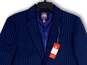 NWT Mens Blue Notch Lapel Single Breasted Two Button Blazer Size 38S image number 3